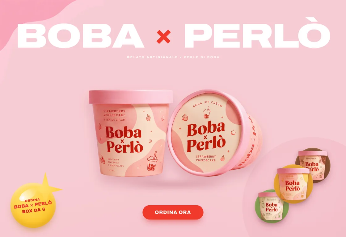 Sito gelateria Boba × Perlò